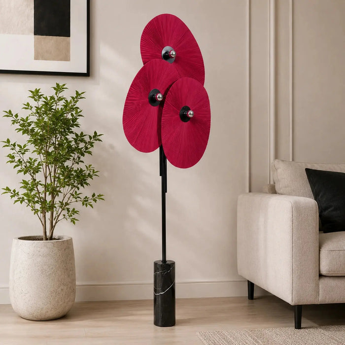 Crimson Bloom Floor Lamp