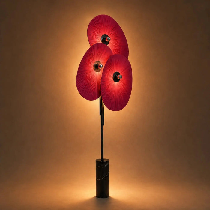 Crimson Bloom Floor Lamp