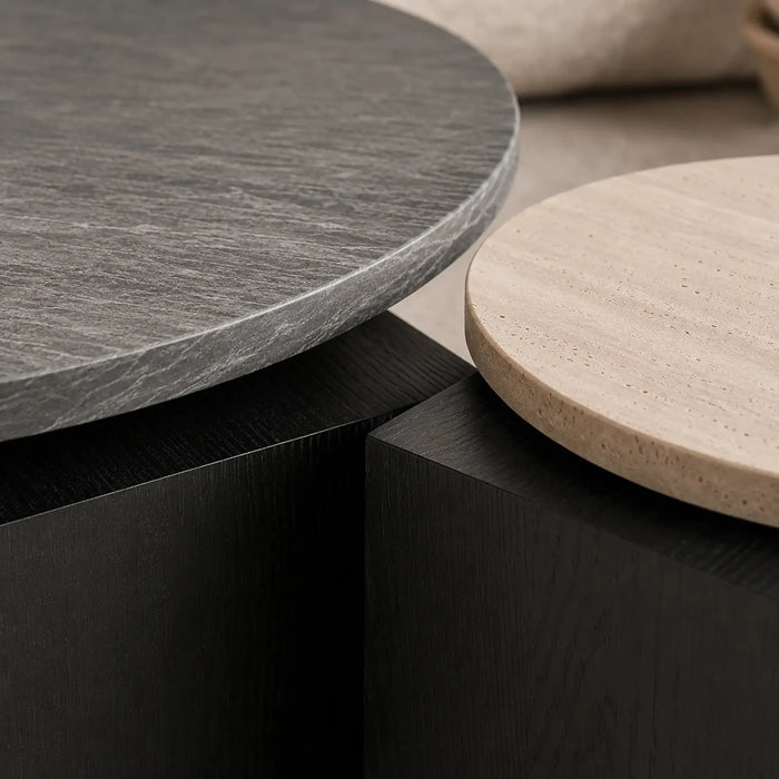 Nero Travertine Duo Coffee Table