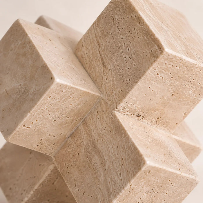 Travertine Cube Sculpture Set