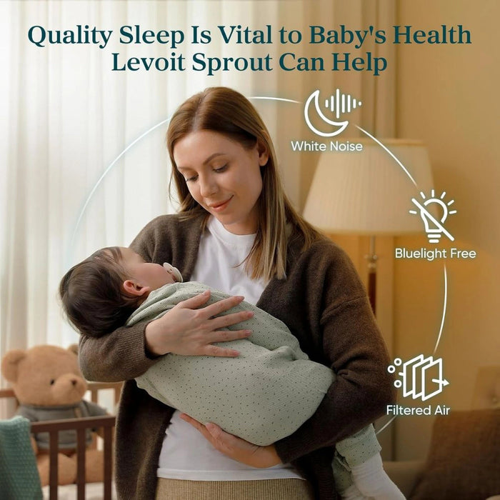 Levoit Air Purifier for Baby | HEPA Filter | White Noise Sound Machine | Blue-Light-Free Night Light | 5-Level Air Quality Monitor Smart WiFi | Bedroom & Nursery Use | LAP-B851S-WUK EROS