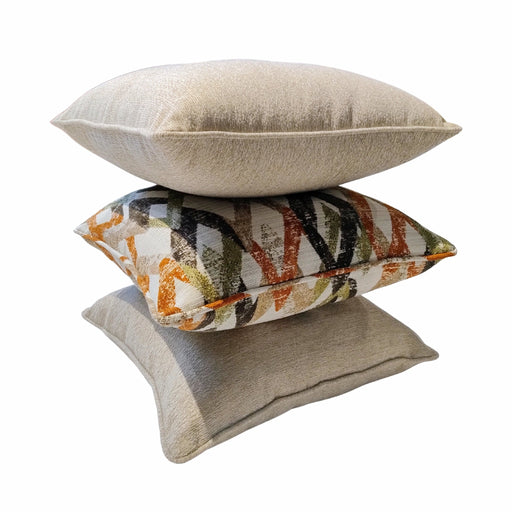 Abstract Geometry & Sand Chenille Pillow Set Living Point