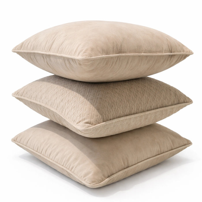 Amber Plush Velvet & Radiant Quilt Pillow Set