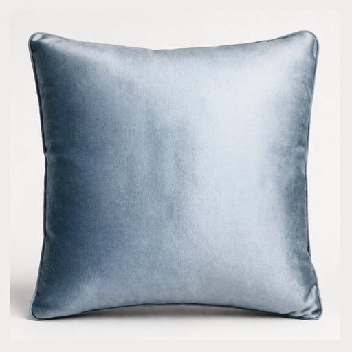 Blue Plain Velvet Pillow Living Point
