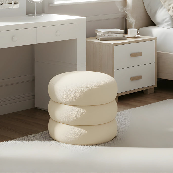 Bongo Pouf – White Soft Bouclé