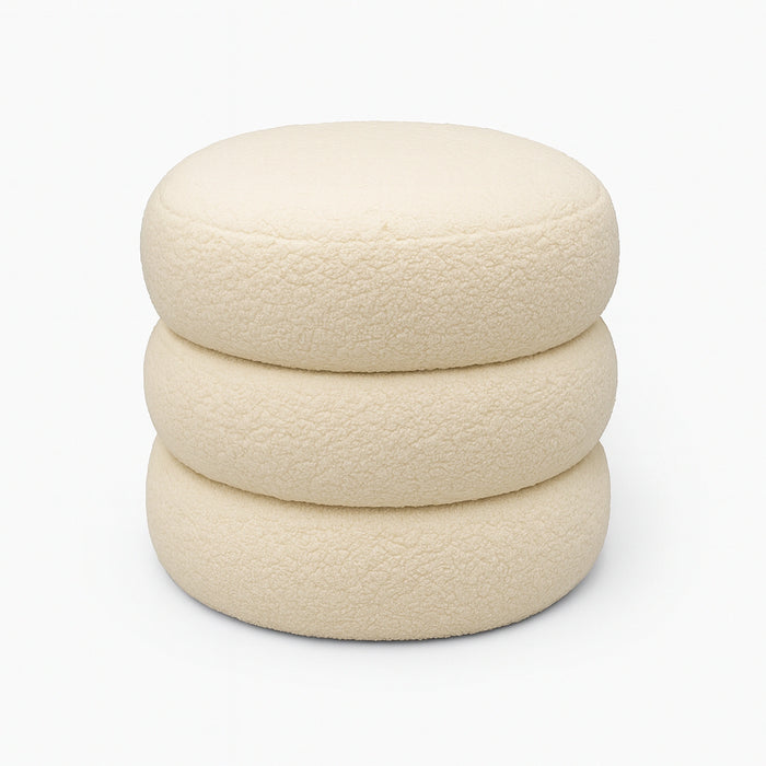 Bongo Pouf – White Soft Bouclé