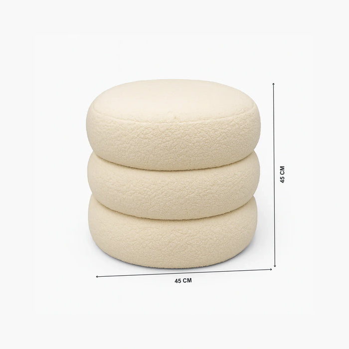 Bongo Pouf – White Soft Bouclé