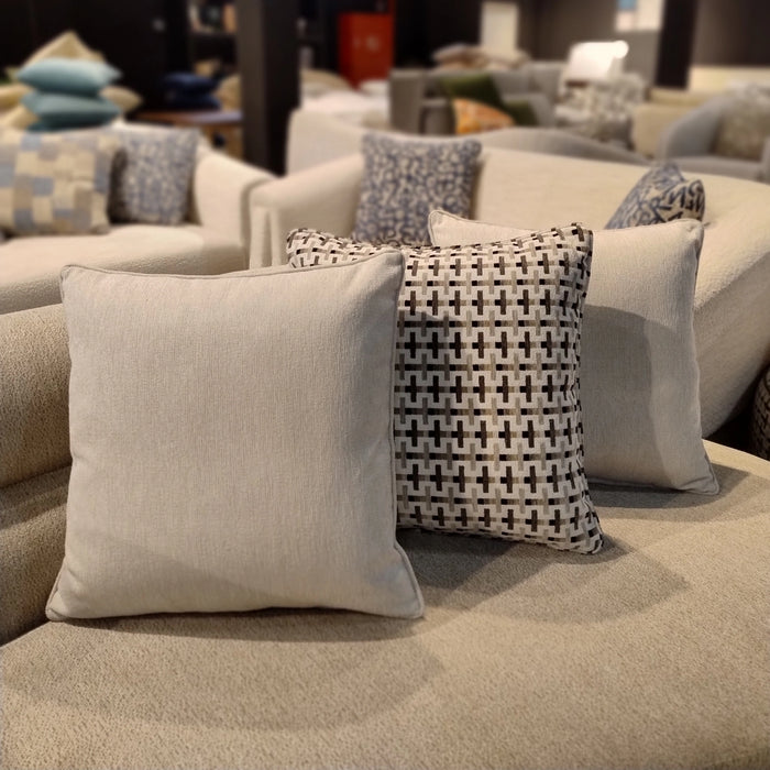 Cross Weave & Cream Textured Chenile Pillow Set