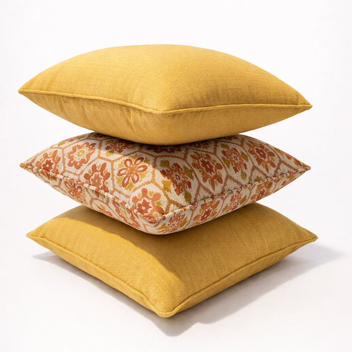 Desert Bloom & Saffron Weave Pillow Set