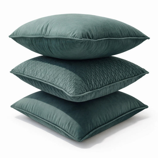 Emerald Velvet & Forest Quilt Mosaic Pillow Set Living Point