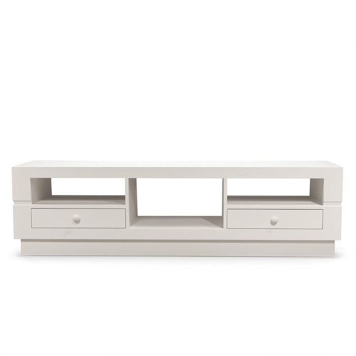 Eric TV Unit – White Media Console with Drawers