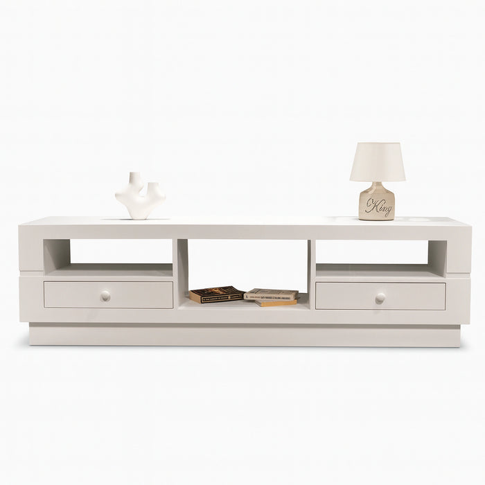 Eric TV Unit – White Media Console with Drawers