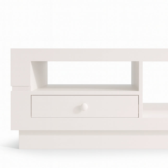 Eric TV Unit – White Media Console with Drawers