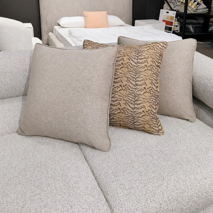Faded Safari Print & Dusk Brown Chenille Pillow Set
