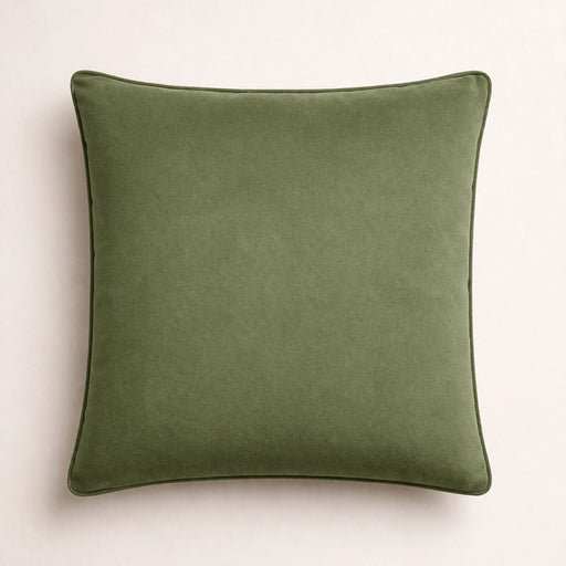 Green Plain Velvet Pillow Living Point