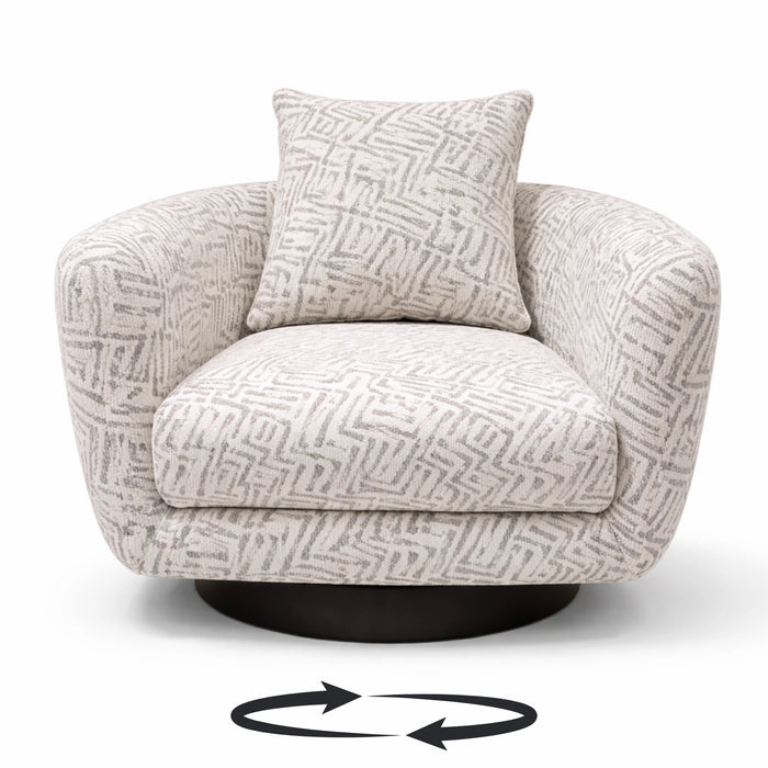 Grey Shell Weave - Barbera Swivel Chair