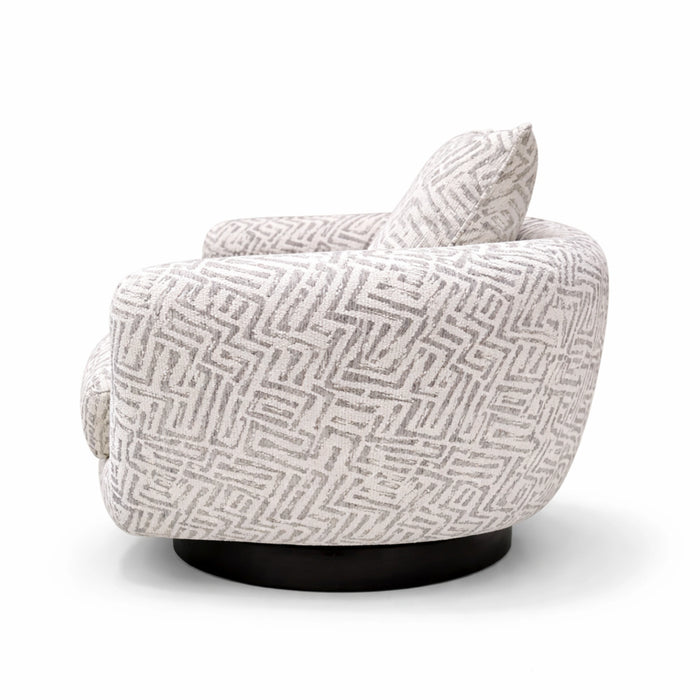 Grey Shell Weave - Barbera Swivel Chair