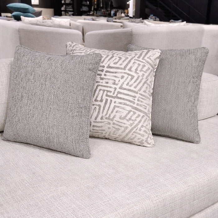 Grey Shell Weave & Silver Mist Chenille Pillow Set