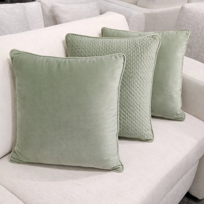 Mediterranean Olive & Lattice Quilt Pillow Set