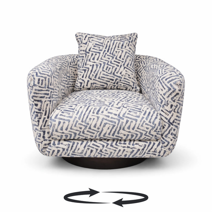 Navy Shell Weave - Barbera Swivel Chair