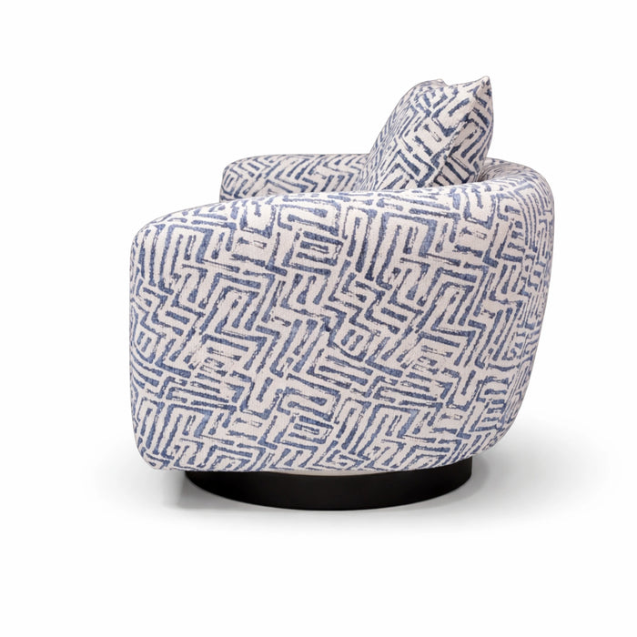 Navy Shell Weave - Barbera Swivel Chair