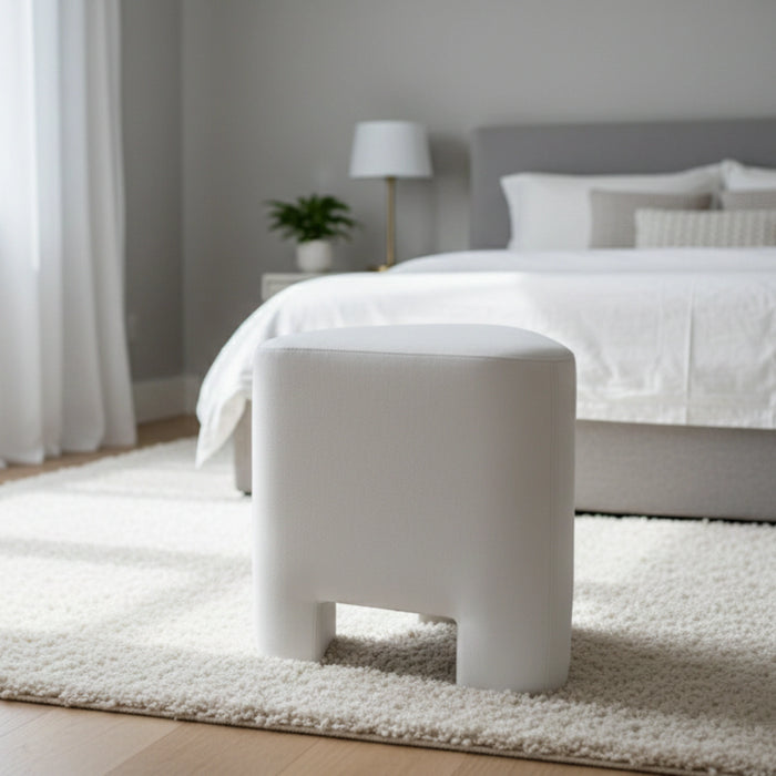 Pebble Fabric Pouf Ottoman