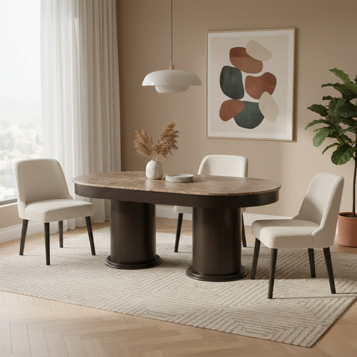 Percia Dining Table with Ash Veneer Wooden Top