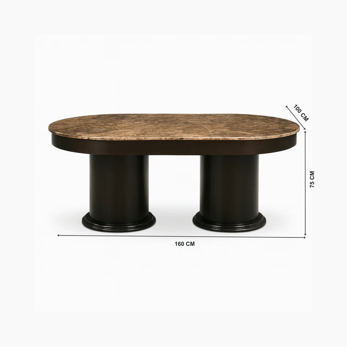 Percia Dining Table with Ash Veneer Wooden Top