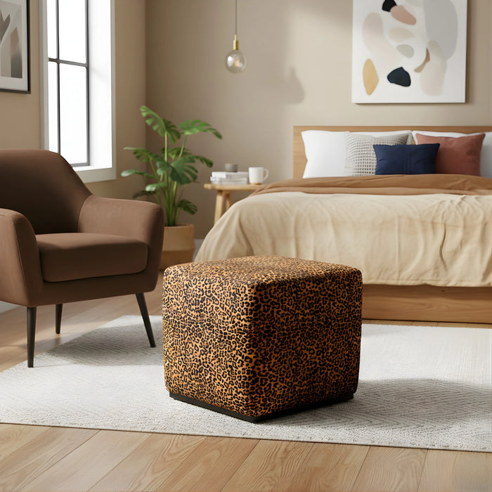 Reina Animal Print Pouf