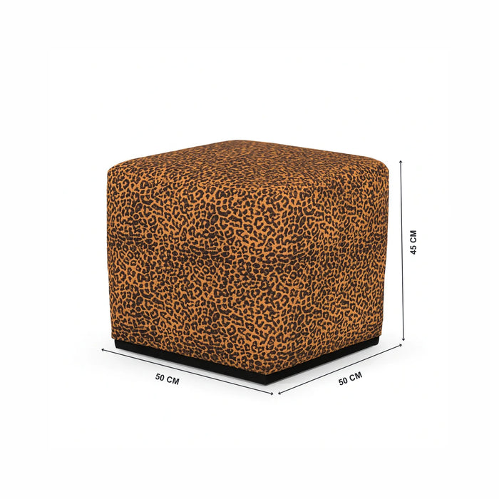 Reina Animal Print Pouf