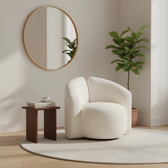 Salvador White Bouclé Accent Chair