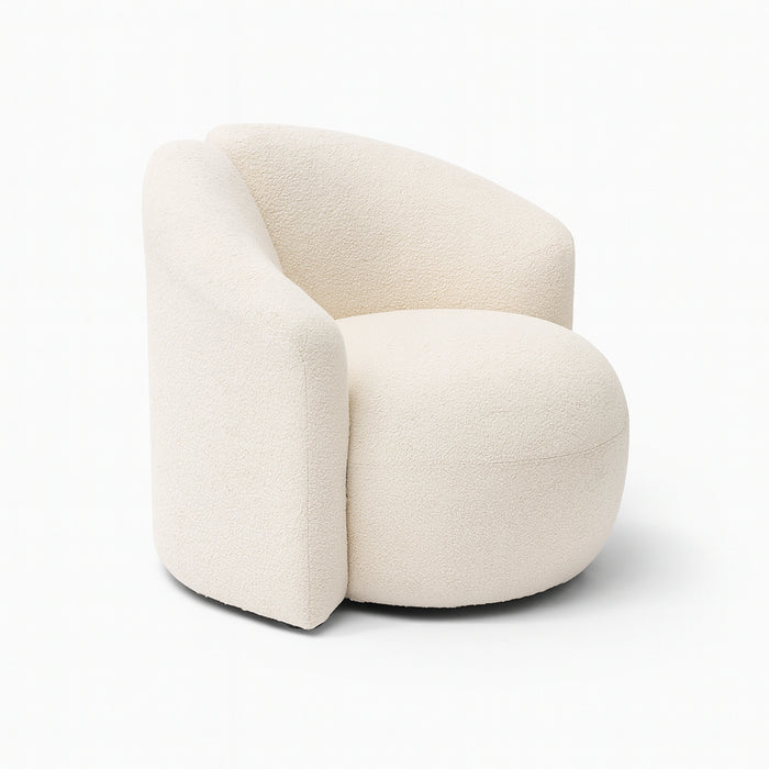 Salvador White Bouclé Accent Chair