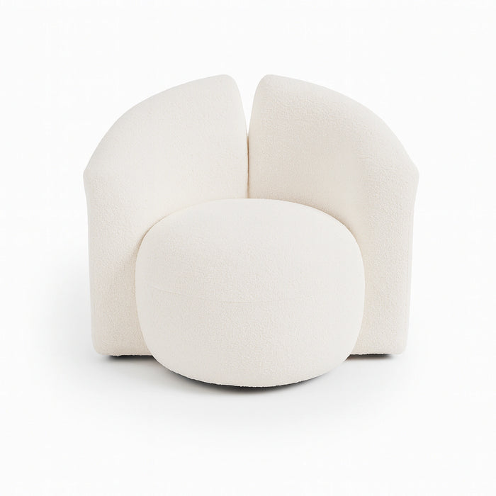 Salvador White Bouclé Accent Chair