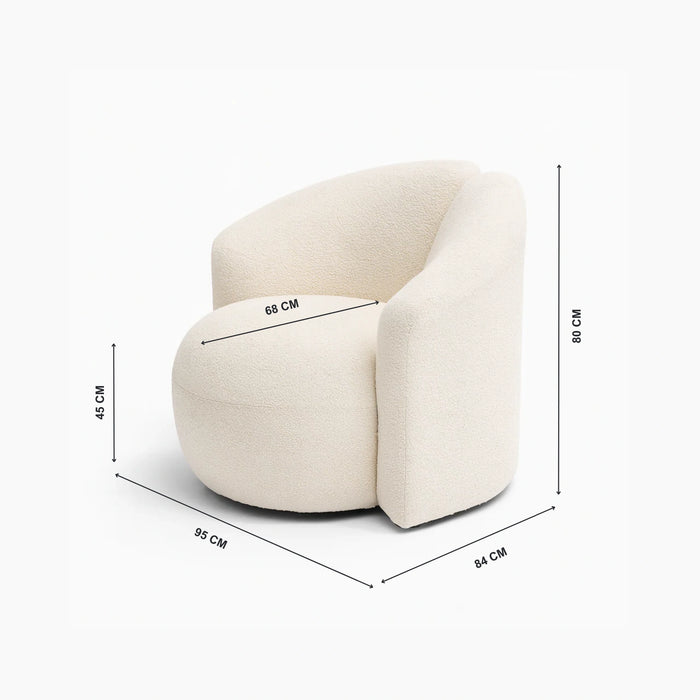 Salvador White Bouclé Accent Chair