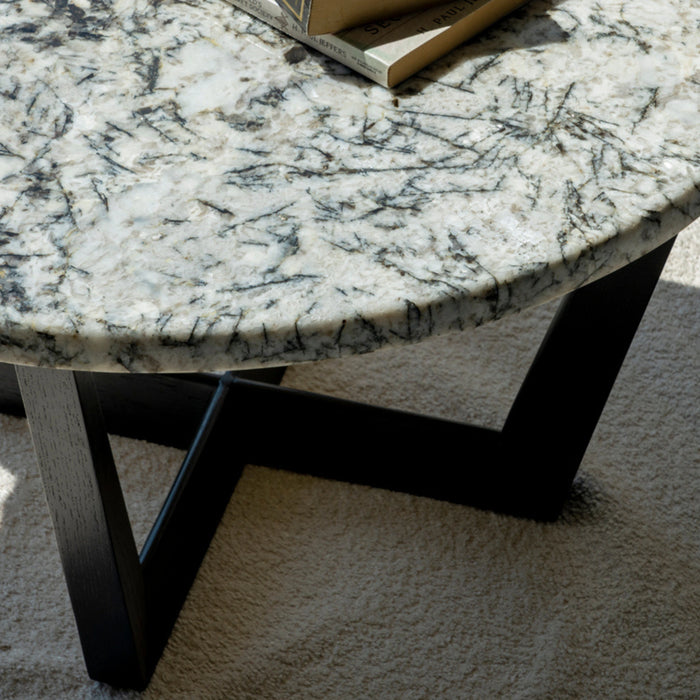 Urban Marble Coffee Table – Round Top with Crossed Base