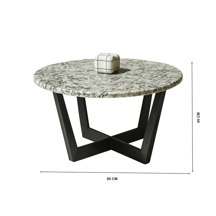 Urban Marble Coffee Table – Round Top with Crossed Base