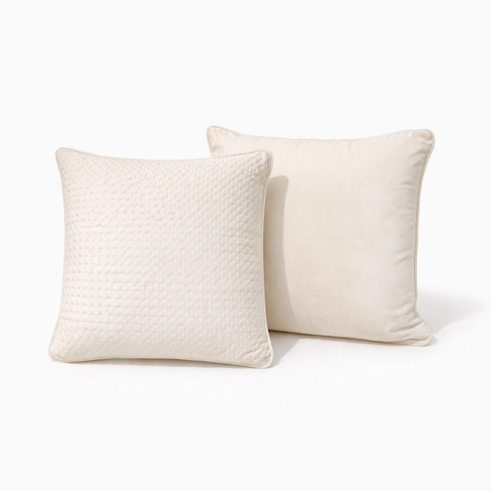 Vanilla Velvet & Embossed Diamond Pillow Set