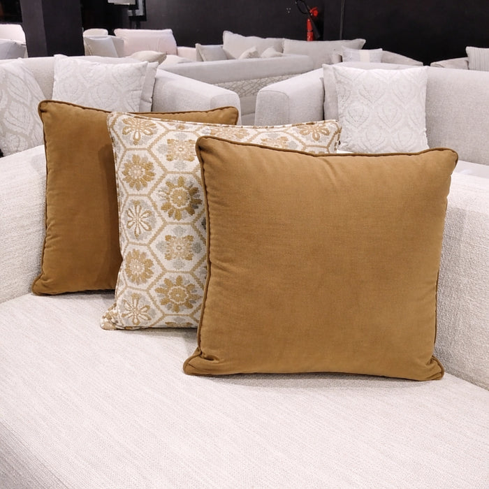 Vintage Flora Pattern & Brown Velvet Pillow Set