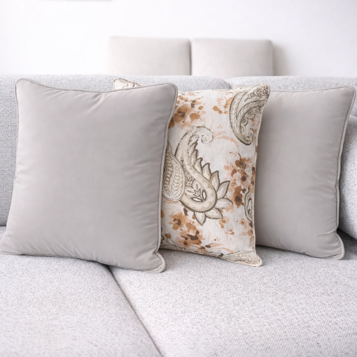 Vintage Paisley Bloom & Espresso Velvet Pillow Set