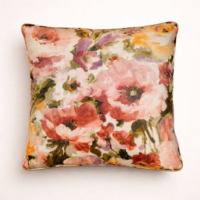 Watercolour Floral Print Pillow