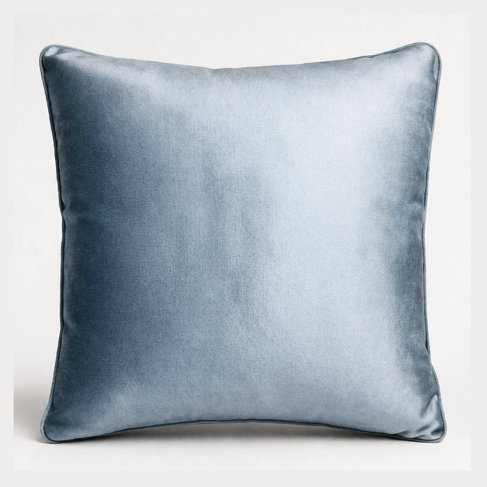 Wildflower Pattern & Blue Velvet Pillow Set