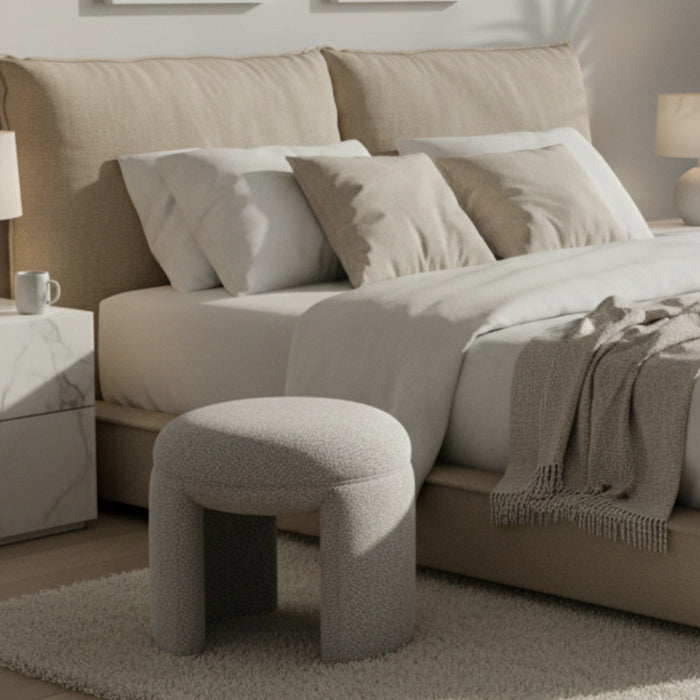 Willow Round Textured Pouf