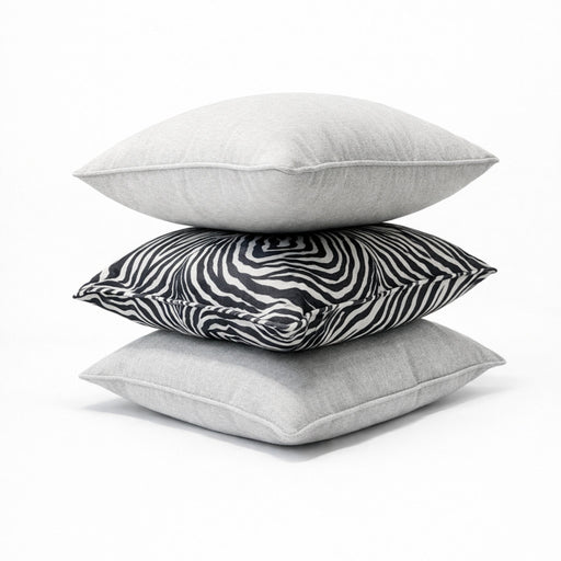Zebra Print & Cloud Cream Chenille Pillow Set Living Point