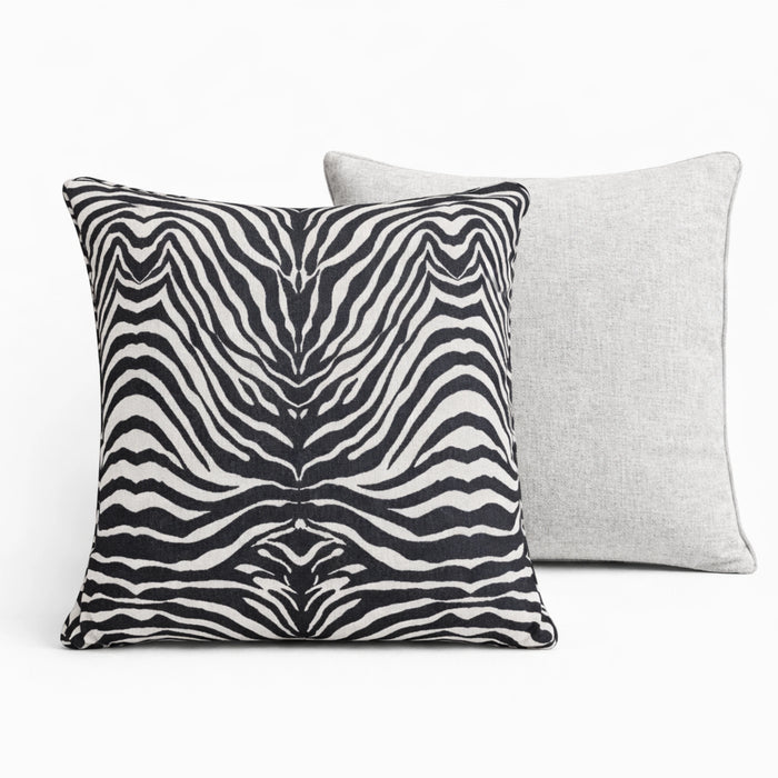Zebra Print & Cloud Cream Chenille Pillow Set