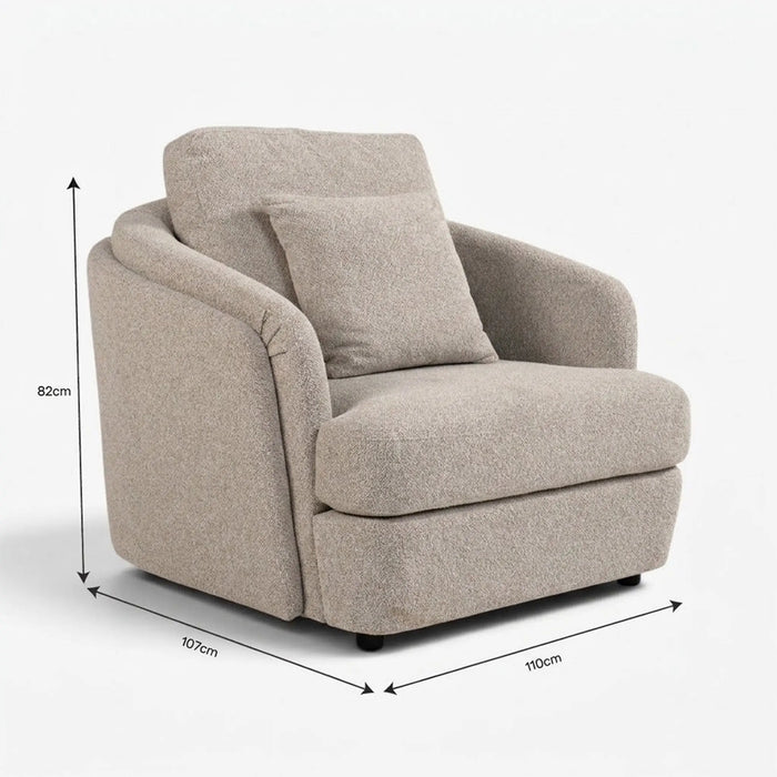 Marcela 1 Seater Sofa Ecru
