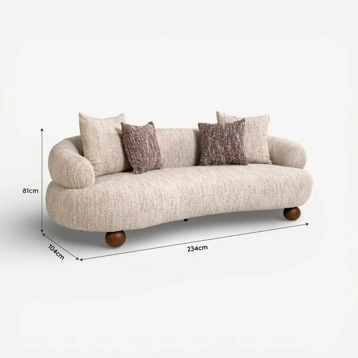 Mashrabiya 3 Seater Sofa Beige