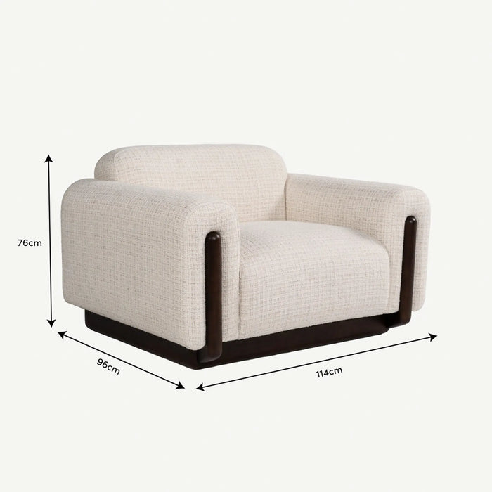 Merlis 1 Seater Sofa Ecru