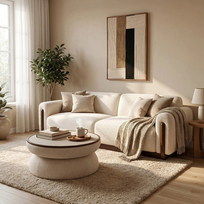Merlis 3 Seater Sofa Ecru