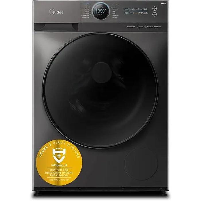 Midea 10/7 KG Smart Washer Dryer | BLDC Inverter Motor | 1400 RPM | Fully Automatic Front Load Washing & Drying Combo Wi-Fi Machine | 16 Programs-Allergy/Steam Care/Auto Clean | Titanium | MF200D100WBT