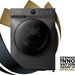 Black Midea washing machine with 'German Innovation Award 2022 Special Mention' text on a white background